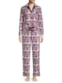 Betsey Johnson - 2-Piece Heart  amp  Plaid Pajama Set at Saks Off 5th